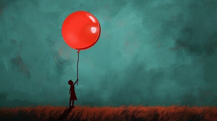 Person Holding Balloon. cartoons. Illustrations