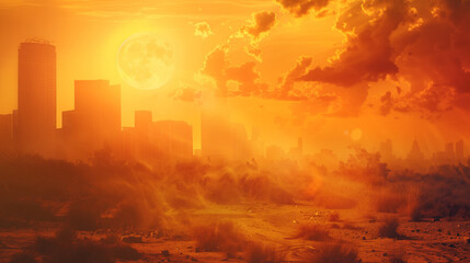 Fototapeta premium Picture of the concept of the world boiling The coming of the day when the world will have a disaster. The world is undergoing drastic change.