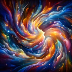 Opal Orbit  abstract colorful background in a cosmic Display