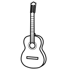 acoustic guitar isolated on white,icon guitar