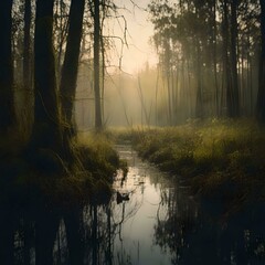 Obraz premium Foggy Swamp