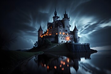 An old Dracula castle with a very scary look