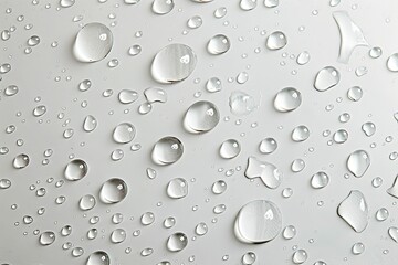 Water drops on white background top view