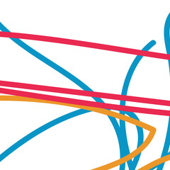 Graphic blue yellow red lines backdrop 