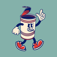 Retro character design from tin can