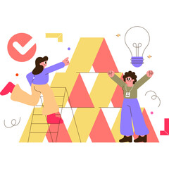 illustration of a person with a box