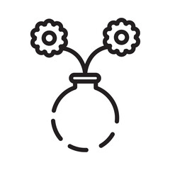 Daisy Vase Flower Line Icon