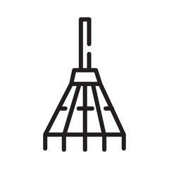 Farming Rake Tool Line Icon