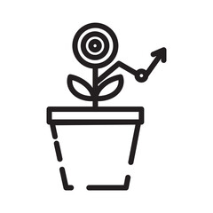 Plant Growth Potted Line Icon