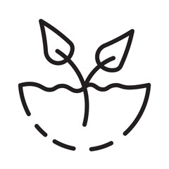 Growth Line Plant Line Icon