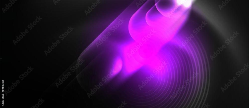 Poster An electric blue light is illuminating a dark background, creating a mesmerizing pattern with shades of magenta and violet. It resembles a piece of abstract art or graphics