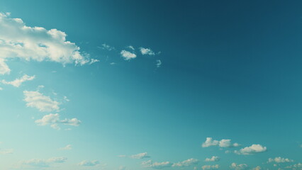 Creating A Peaceful And Refreshing Atmosphere. Blue Sky With Clouds. Panorama Blue Sky With Clouds.