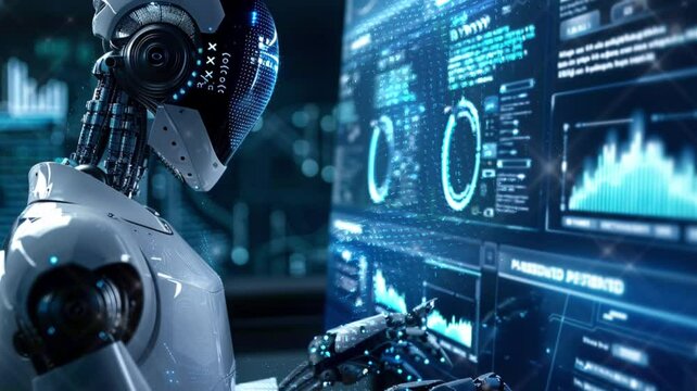 Abstract background of AI robot in tech concept