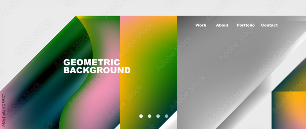 Poster This geometric background displays a rainbow of colors on a rectangular display device. It is visually appealing on any computer or personal gadget screen