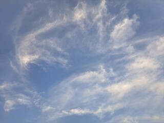 blue sky with clouds, Bright Blue Sky With Puffy Clouds 