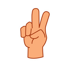 two hand sign color vectori illustration