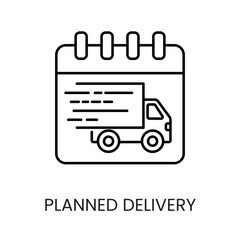 Planned Delivery line vector icon with editable stroke