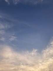 blue sky with clouds, Bright Blue Sky With Puffy Clouds 