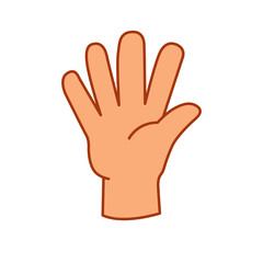 five hand sign color vectori illustration