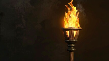 Enkindled Echoes: 3D Rendering of a Wooden Torch Fire