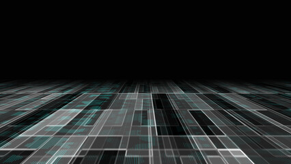 Black-and-white abstract background. Digital technology animation with a retro style. Data Background