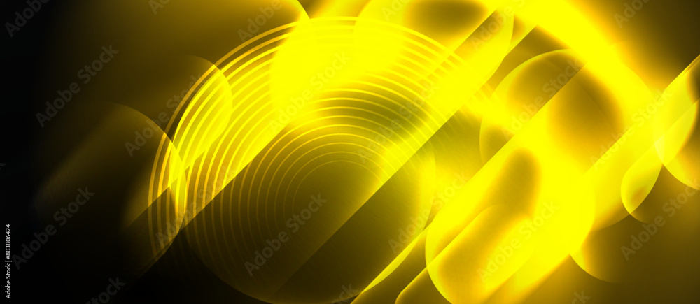 Aufkleber a mesmerizing pattern of glowing yellow tints and shades against a black background resembling a wav