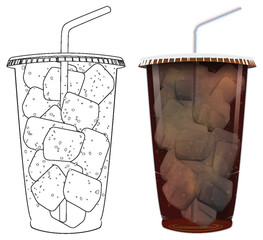 Vector illustration of a refreshing iced beverage.