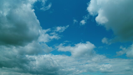 Cumulus Cloud Cloudscape. Puffy Fluffy White Clouds. Nature Weather Blue Sky. Heaven.