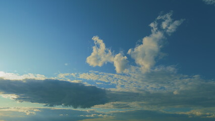 Serene Beauty Against Blue Sky. Clouds With Blue Sky. Beautiful Blue Sky And Clouds In Summer Day.