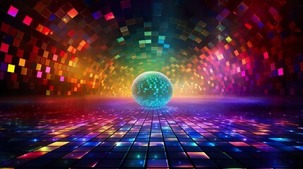 carnival background disco glowing wall colorful background for event design ratio wide screen 16:9 - obrazy, fototapety, plakaty