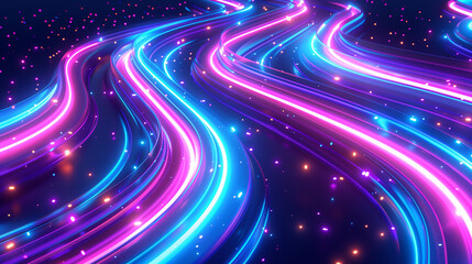 Obraz premium 3d abstract background with ultraviolet neon light and wavy lines. Abstract pink and blue wave, Abstract background with colorful diagonal stripes. digital graphics or lines on glass, modern aesthetic