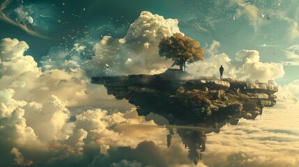  Surrealistic Painting with Dreamlike Elements and Unexpected Juxtapositions