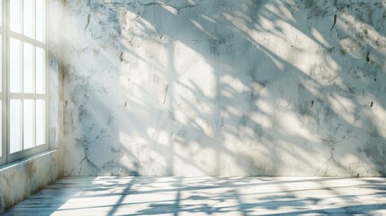 Minimalist blurred natural light windows, shadow overlay on wall paper texture,
