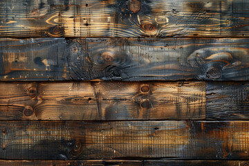 A closeup of weathered wooden planks, showcasing the rich texture and natural grain patterns. Created with Ai