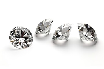 Set of diamonds isolated on white background