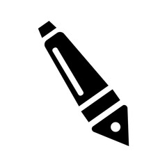 ink pen icon, black and white, vector