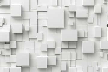 Abstract white wall with a vivid, geometric 3D texture. Generative Ai