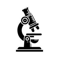 Icon microscope black and white vector