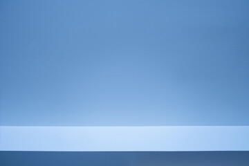 Empty studio interior background and backdrop and product display stand with shadow white and blue...