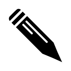 pencil icon, black and white , vector