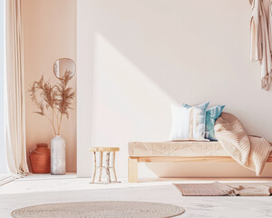Contemporary minimalist interiors in neutral tones