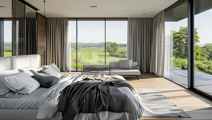 modern living room with window