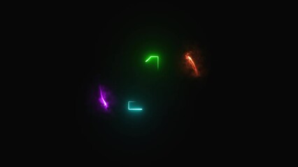 Digital neon countdown 5 seconds animation. Timer Start from 5 to 0 second.5 seconds number countdown BG gray use it as 4k 5 start from  to zero countdown.