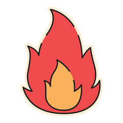 Fire Sticker Vector