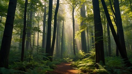 Fototapeta premium Enchanted Forest Tranquil Woodland Retreat