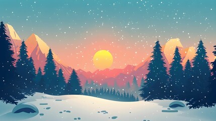 Naklejka premium WINTER CONCEPT ILLUSTRATION