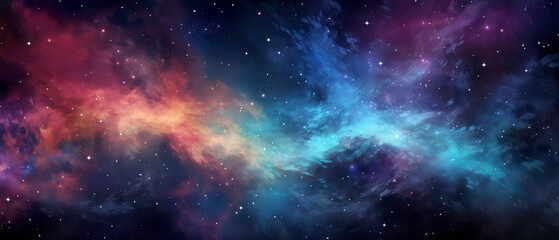 Fototapeta premium Night sky with stars and nebula. Space background.