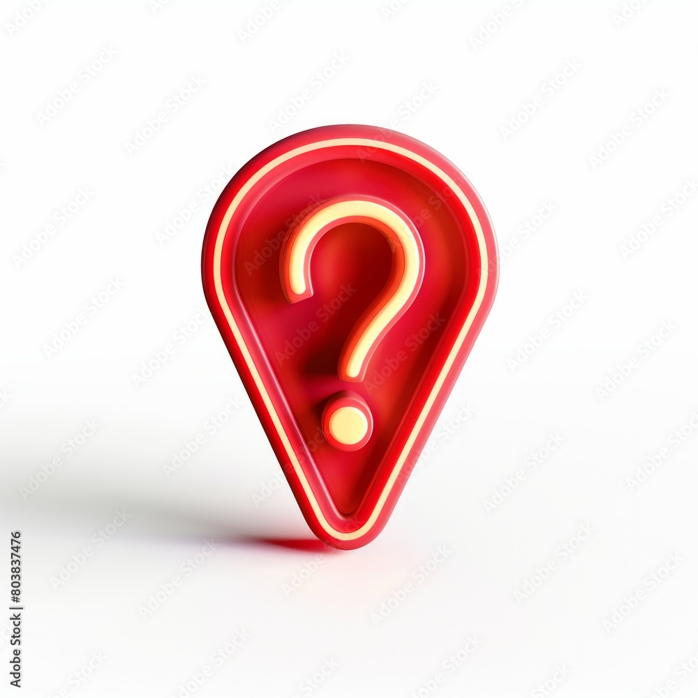 Poster create a 3d rendering of a neon light exclamation mark icon, ai generative