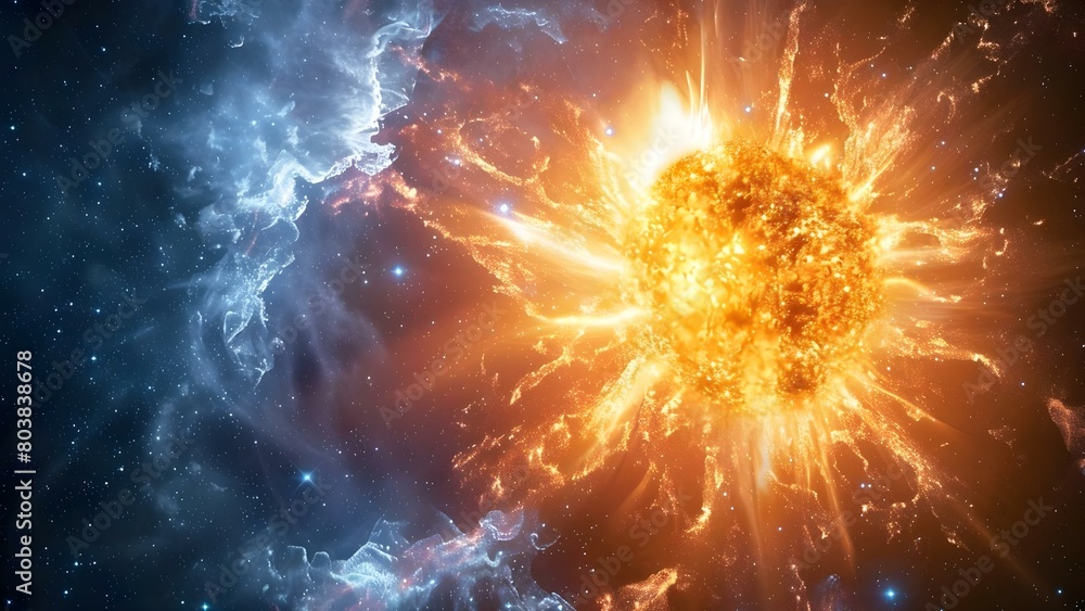 Poster scientists observe dark matter in supernova event unlocking cosmic secrets. concept cosmology, dark 