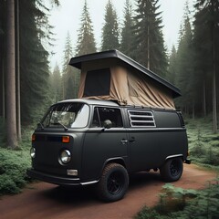 truck in the woods